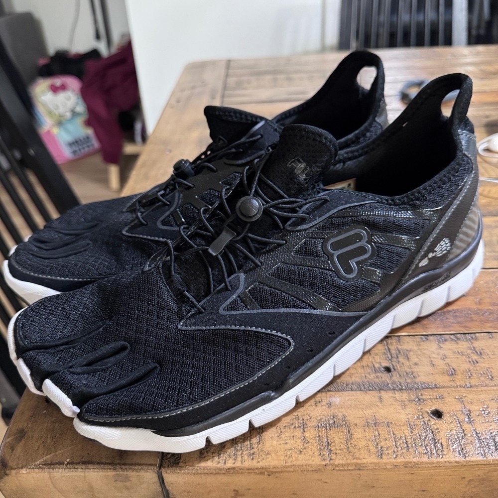 Fila Skele-Toes Sneakers Mens 13 Black Minimalist Barefoot Running Shoes